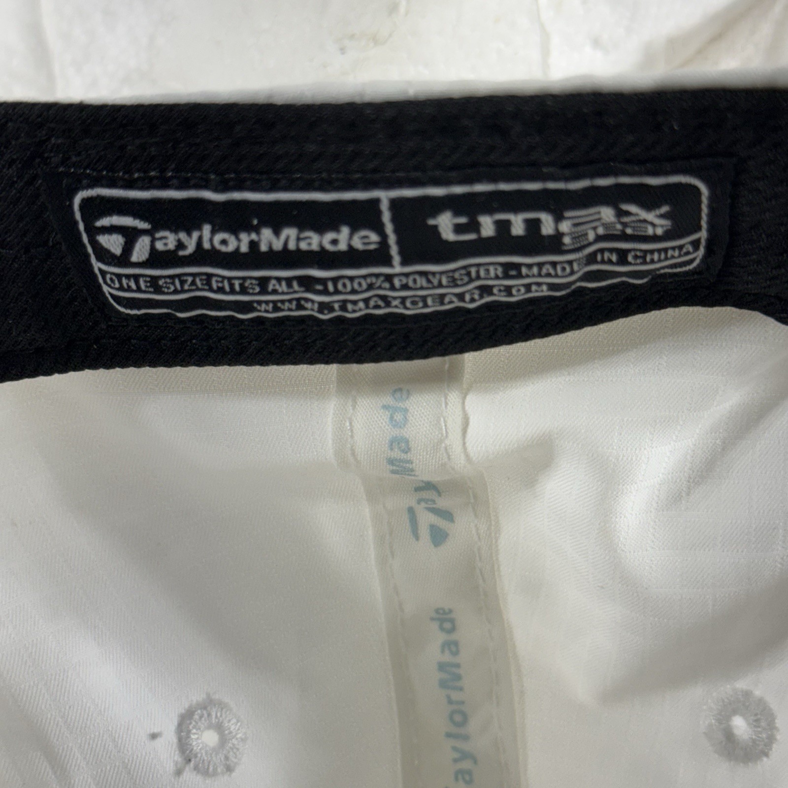 TaylorMade Hat Adjustable Strap Golf Performance White Light Blue Adjustable