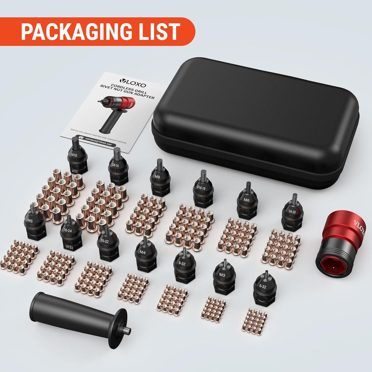 Rivet Nut Drill Adapter for Electric Drill, Upgraded Rivet Gun Kit with 13 Diffe