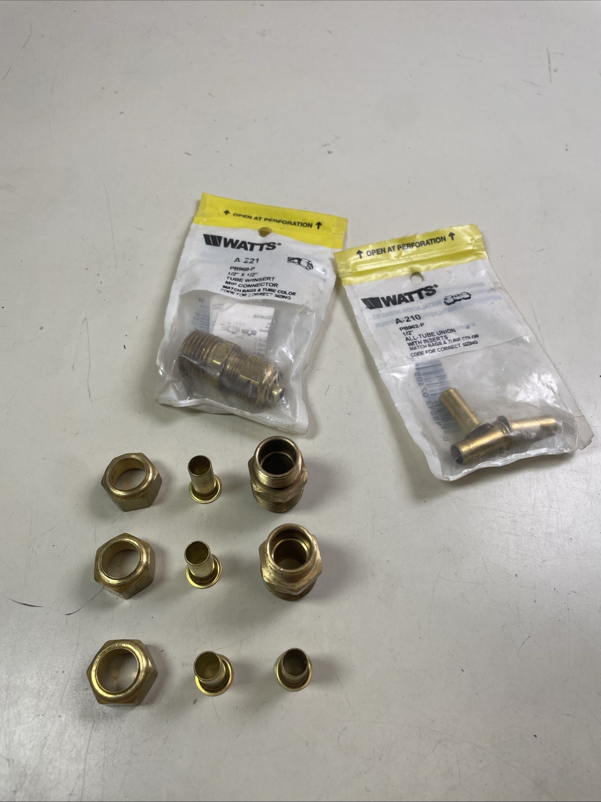 Watts A-221 968-P (3 Pack) Compression Connector 1/2" Comp 1/2 MIP + Spare Parts
