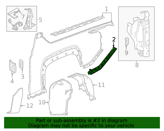 Genuine GM Quarter Panel Filler Panel 86560169