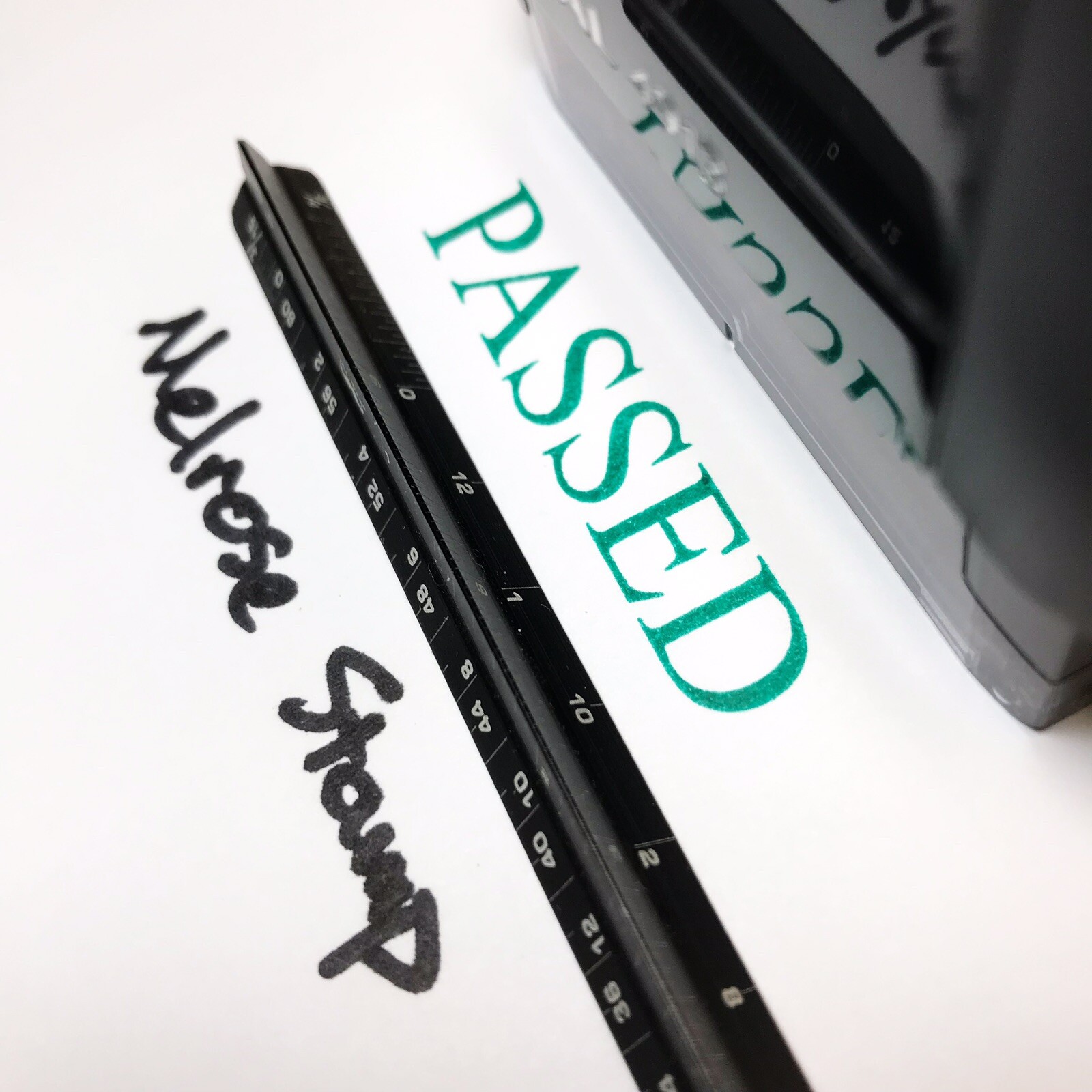 Passed Rubber Stamp Green Ink Self Inking Ideal 4913