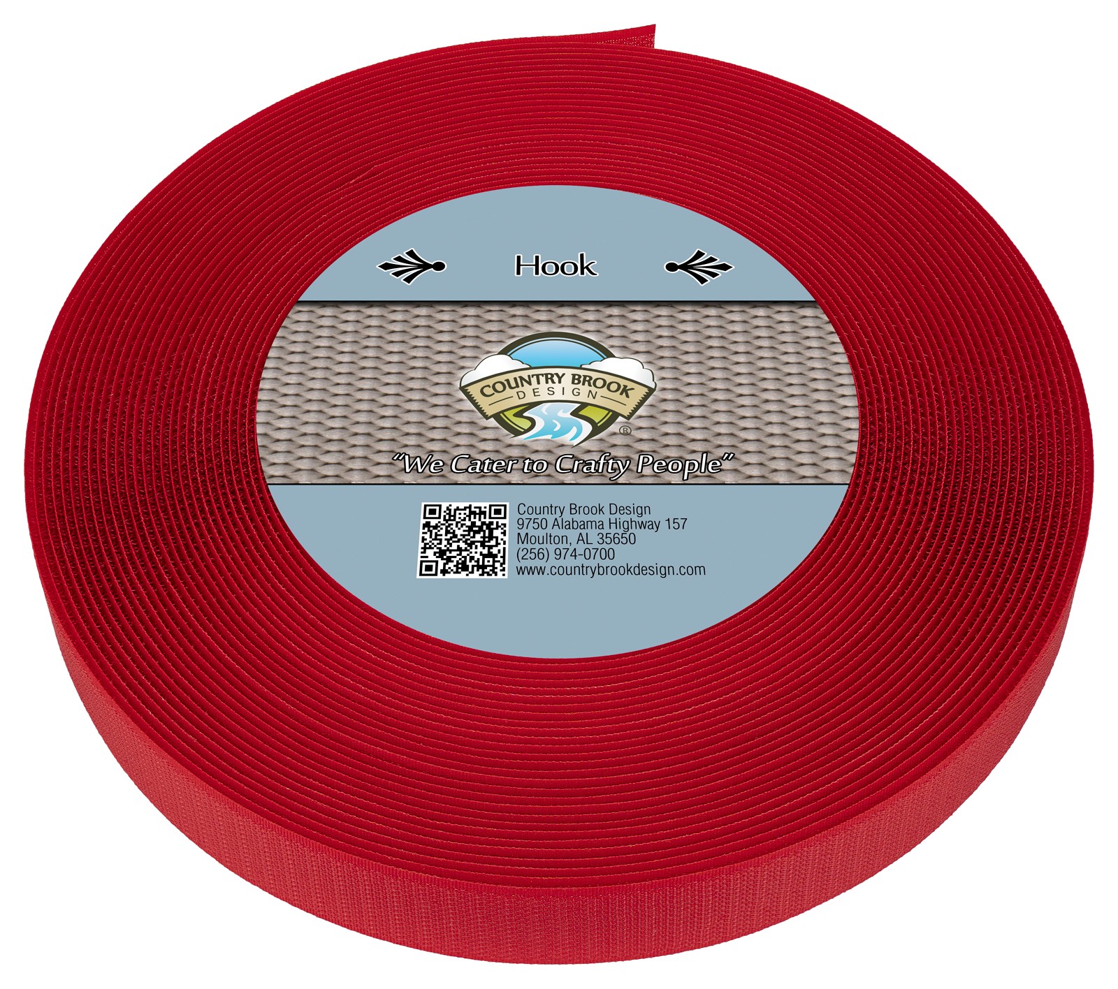 Country Brook Design® Red Sew On Hook Only (1 inch, 25 yards)