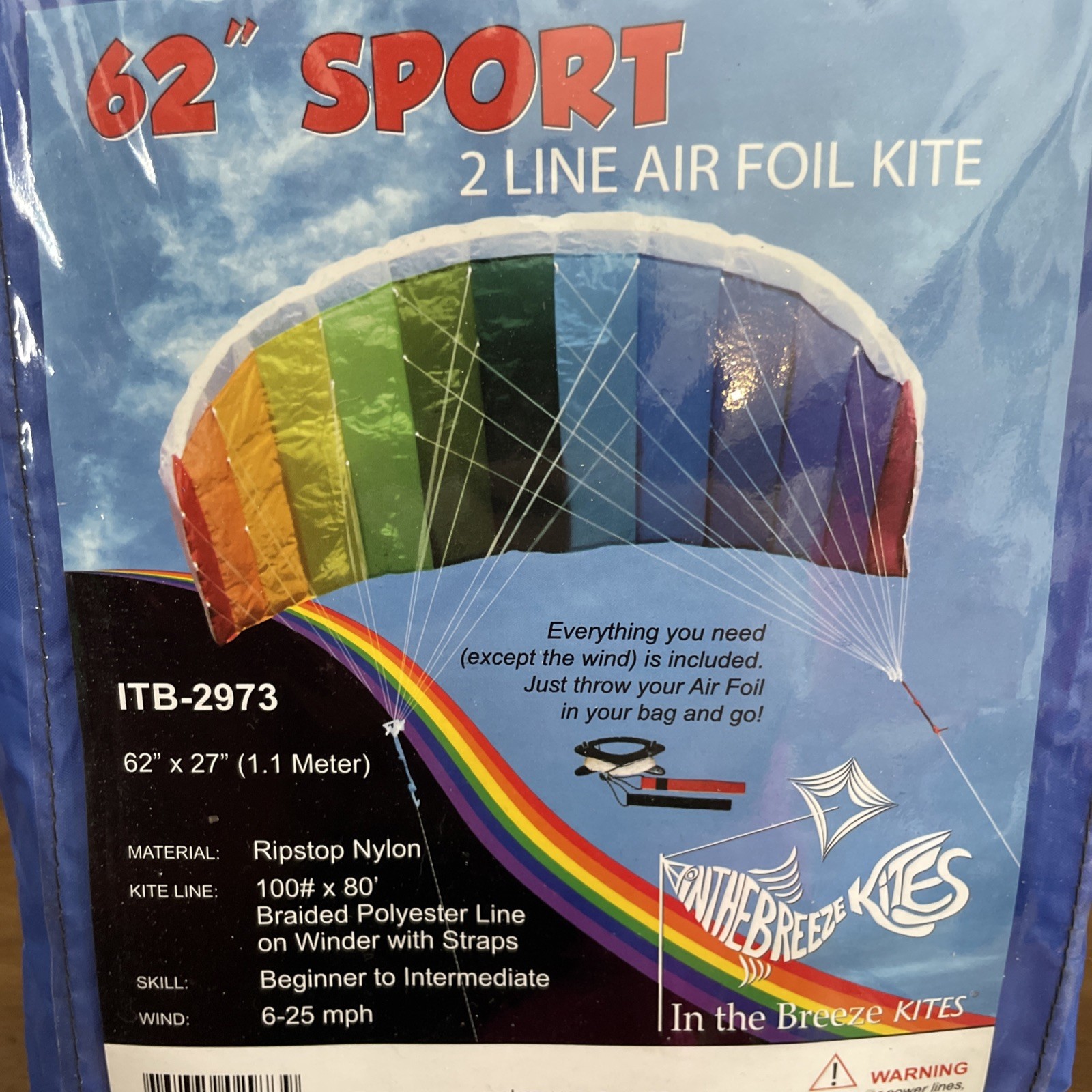 In The Breeze 62" Sport Air Foil Kite | Double Line Wind-Inflated Aerodynamic