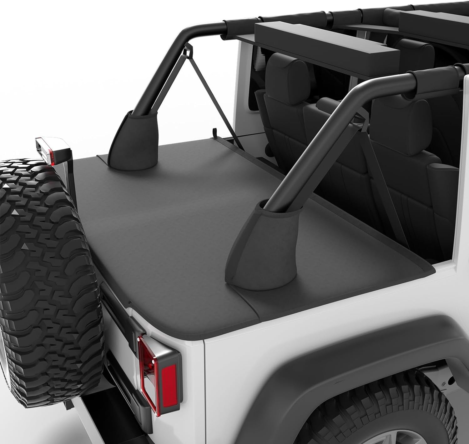 JOYTUTUS Tonneau Cover Compatible with Wrangler JK 4 Doors 2007-2018, JKU Cargo