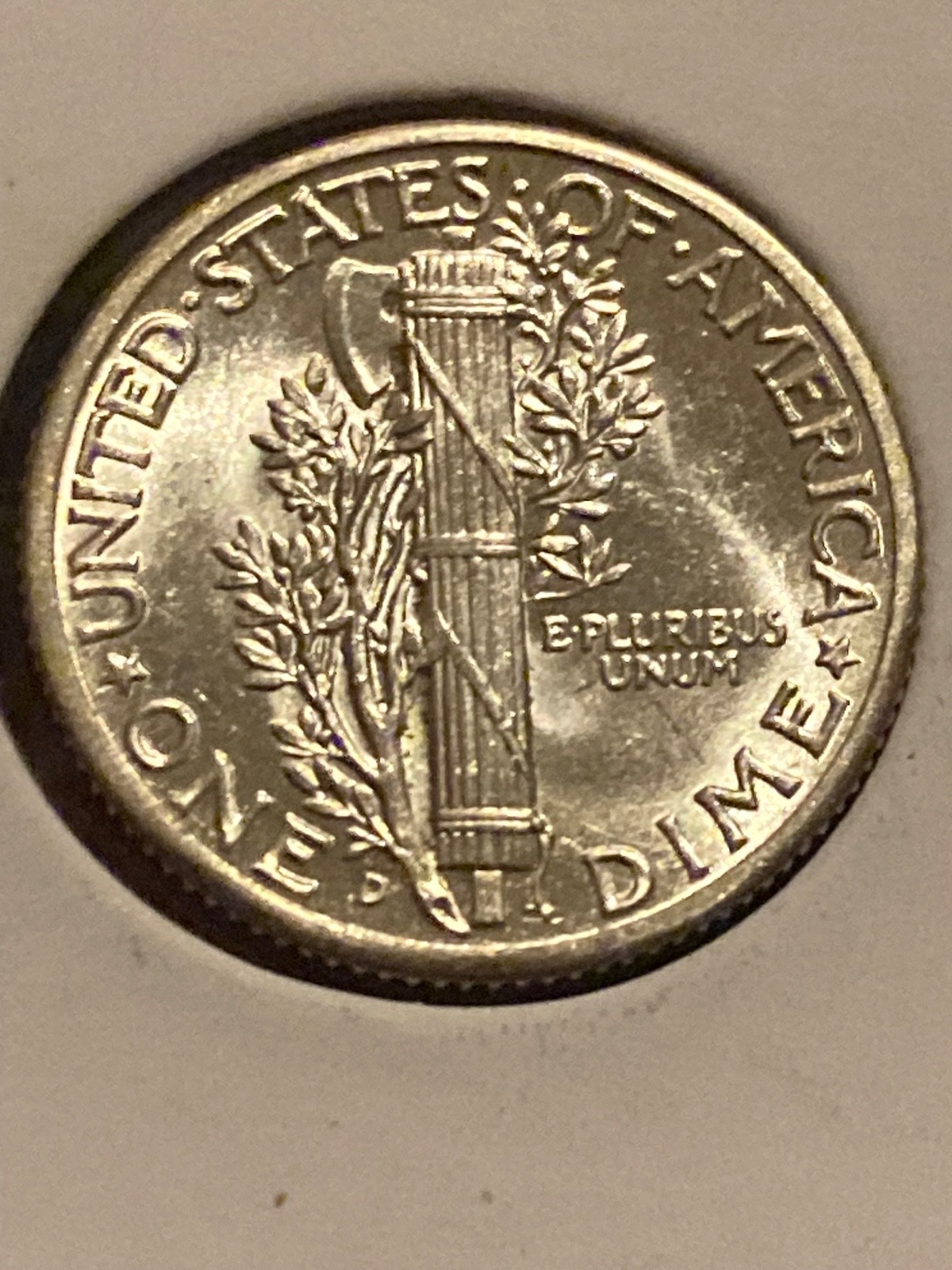 1942-D Mercury Dime - FSB - Unc 1