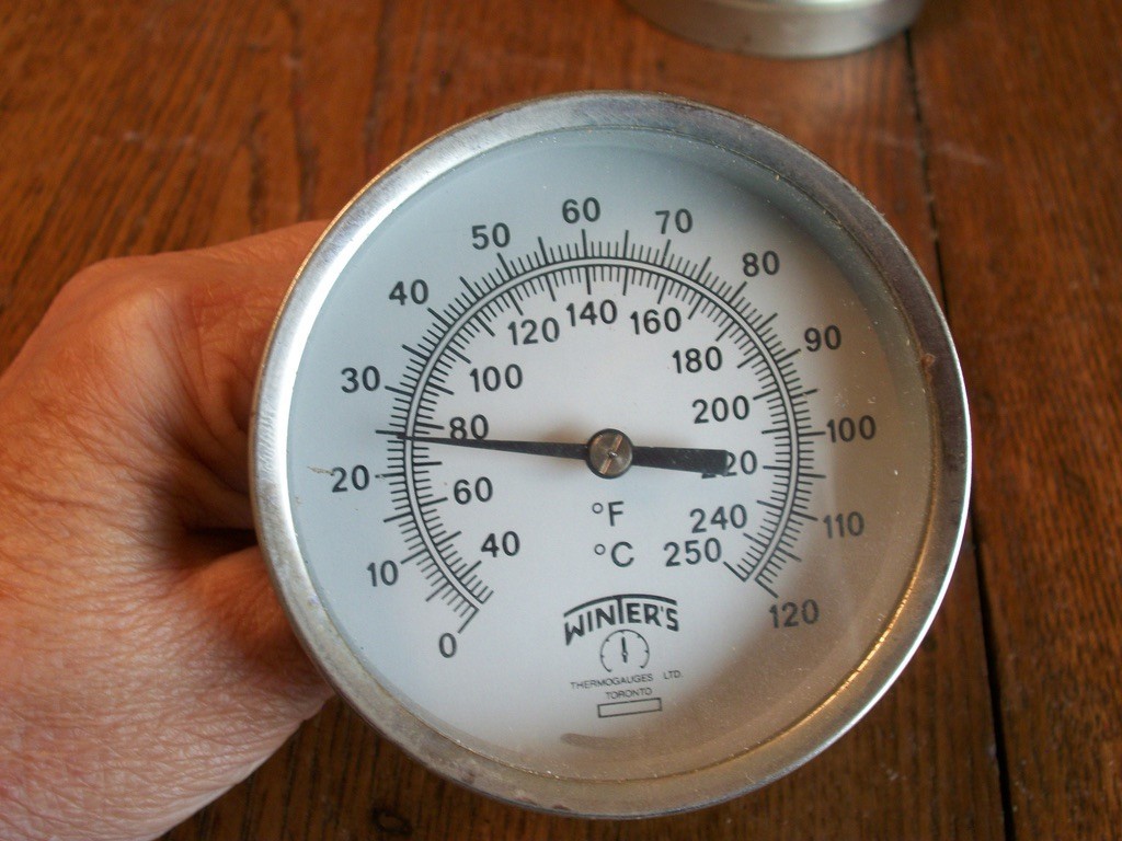 Winters  Dual Scale Thermometer 3'' Dial & 3" Brass Stem - NWOB