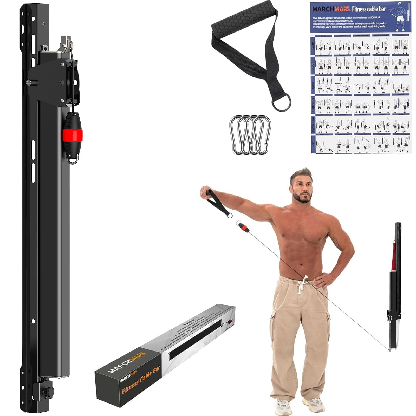 Compact Cable Machine for Home Gym - Adjustable Resistance Full Body Trainer