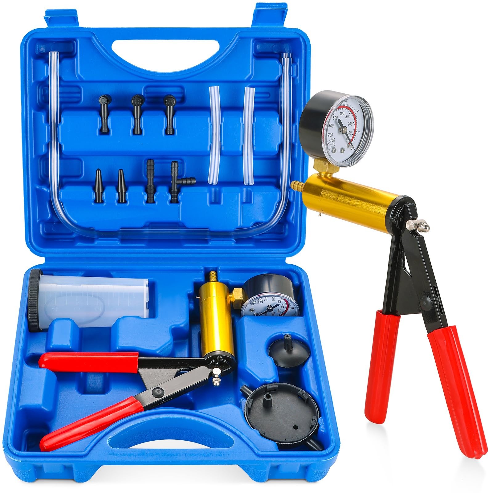 NYXOVA 2 in 1 Handheld Vacuum Pump Brake Bleeder Kit for Motorcycle, 16 Blue