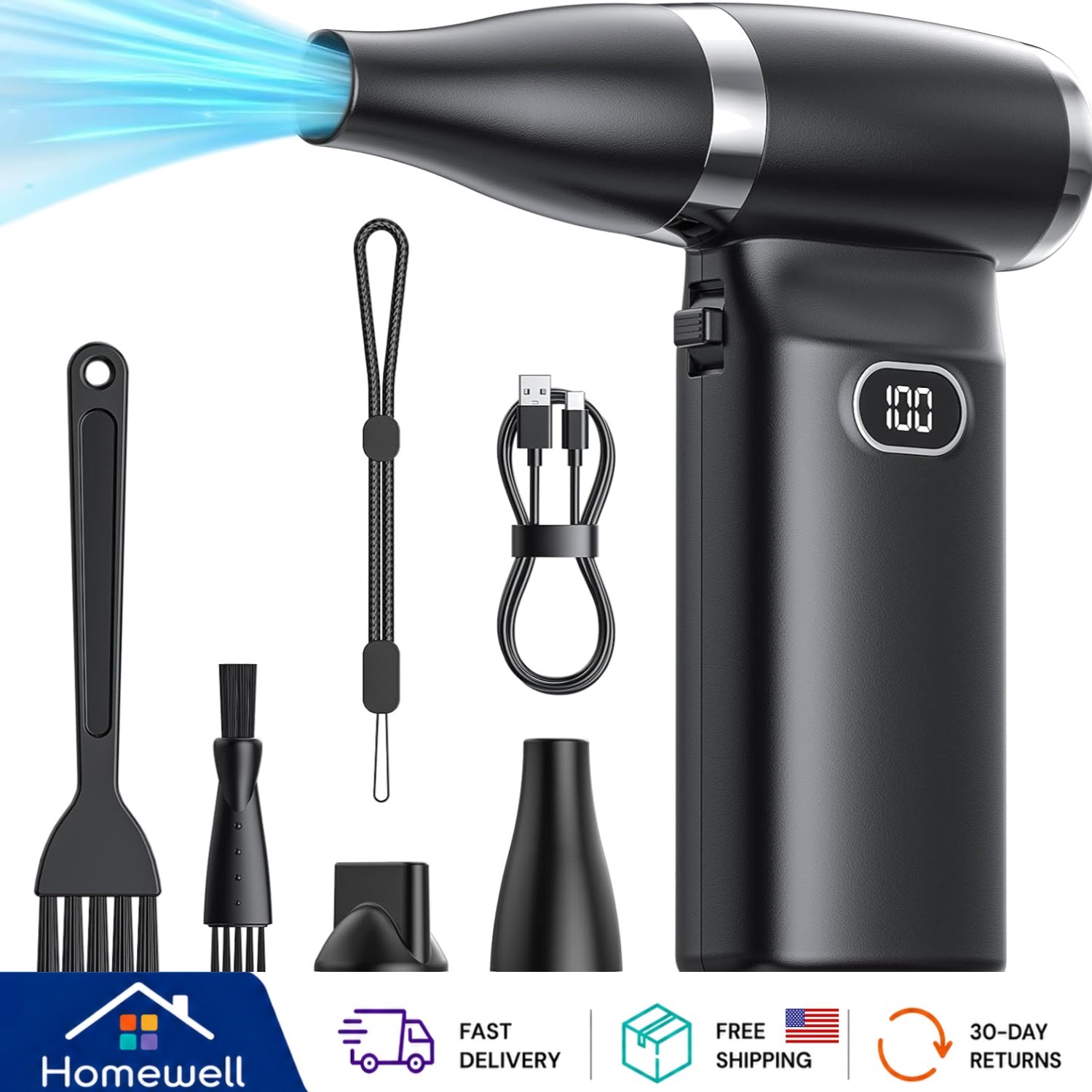 Multifunctional Cordless Air Duster: High-Speed Cleaning for Home & Outdoor Gear