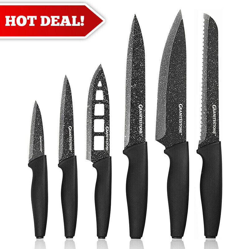 Nutriblade 6 PC Knife Set by Granitestone, Professional Kitchen Chef�s Knives