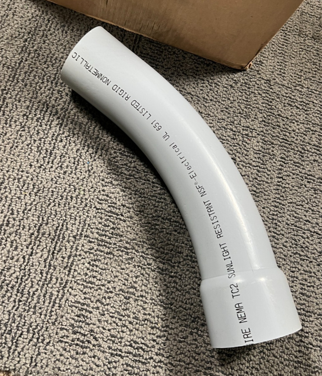 (QTY 3) Kraloy B40STD3045 078607 3" x 45D PVC STD Elbow SPxBE SCH40 Gray