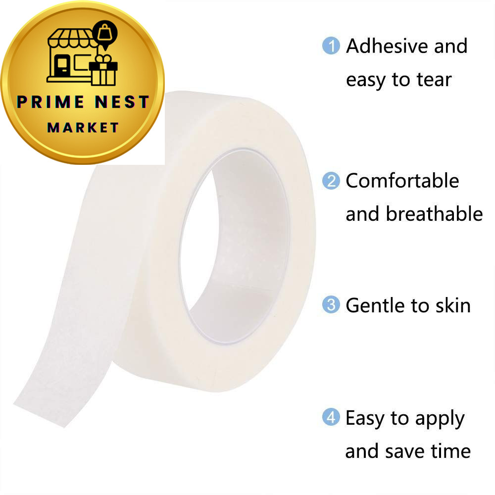 TUPARKA 8 Rolls White Eyelash Tape, Adhesive Width: 1.2cm, Length: 9m,