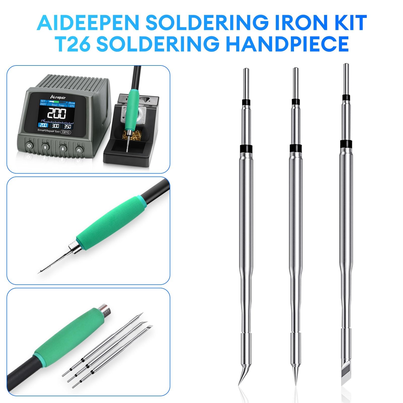 C210 Soldering Iron Tips,3-type Welding Head Tip C210 SK/ST/I Replacement Sol...
