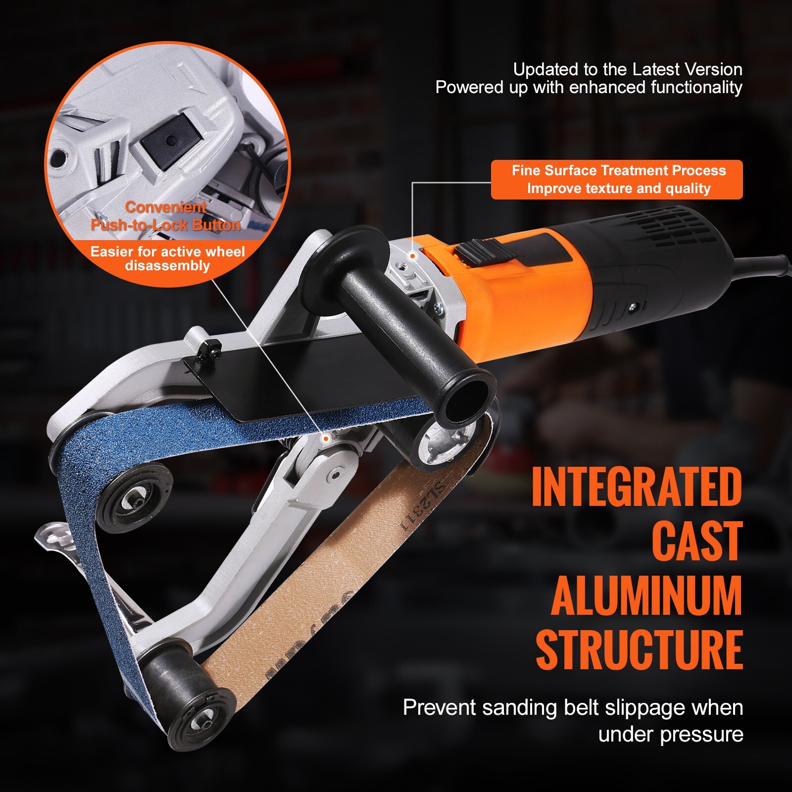 Pipe Tube Polisher Sander 1000W 6 Variable Speeds with 100PCS Sanding Belt