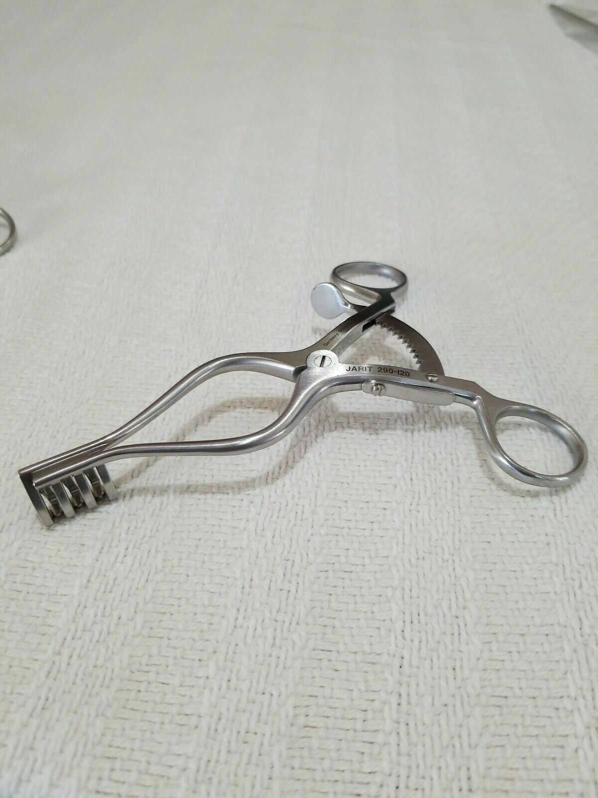 Jarit 290-120 Scalp Retractor 3 x 4 Blunt Prongs Angled 5 1/4"  MJ4