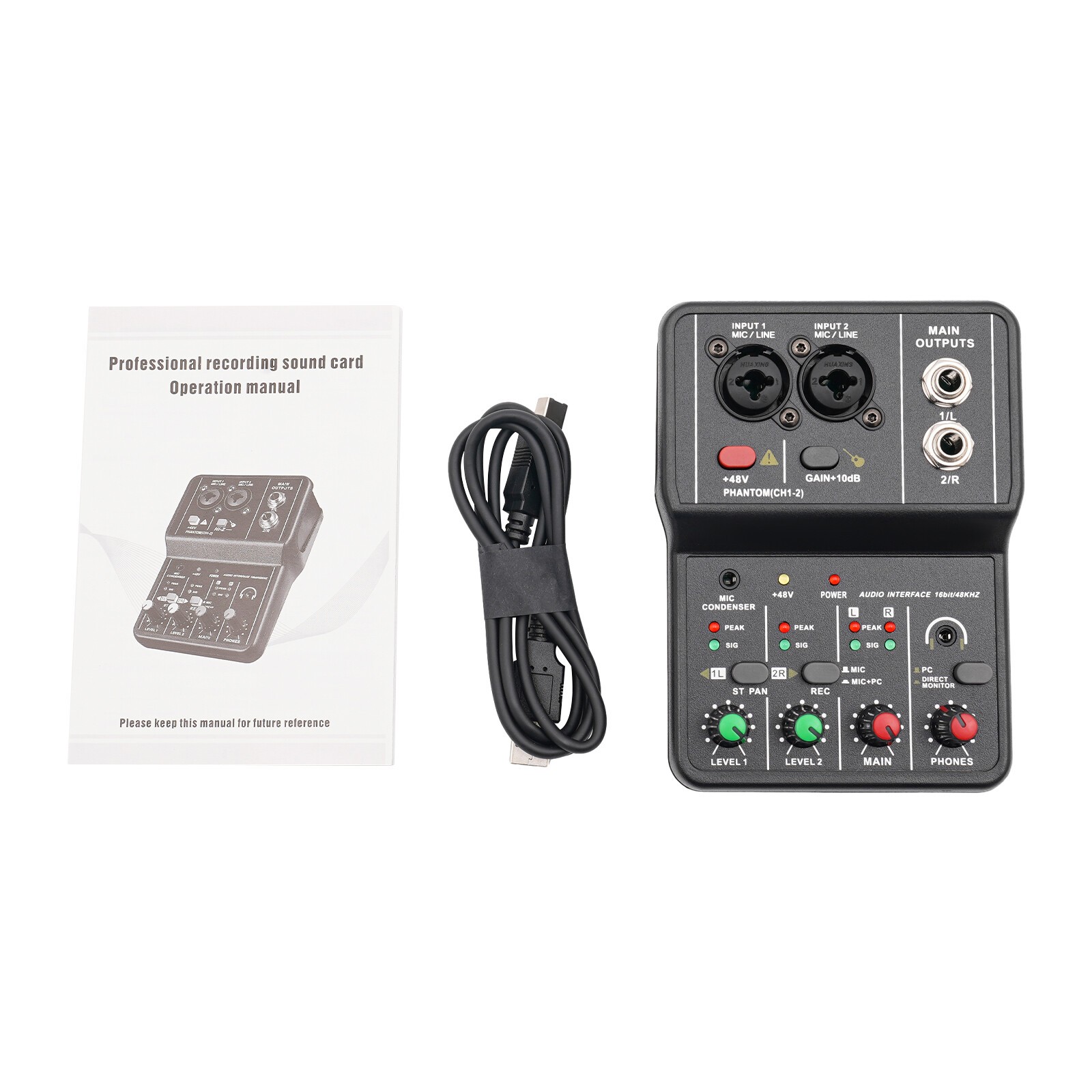 4-Channel DJ Mini Audio DJ Mixer Console Professional Controller Sound Mixer 48V