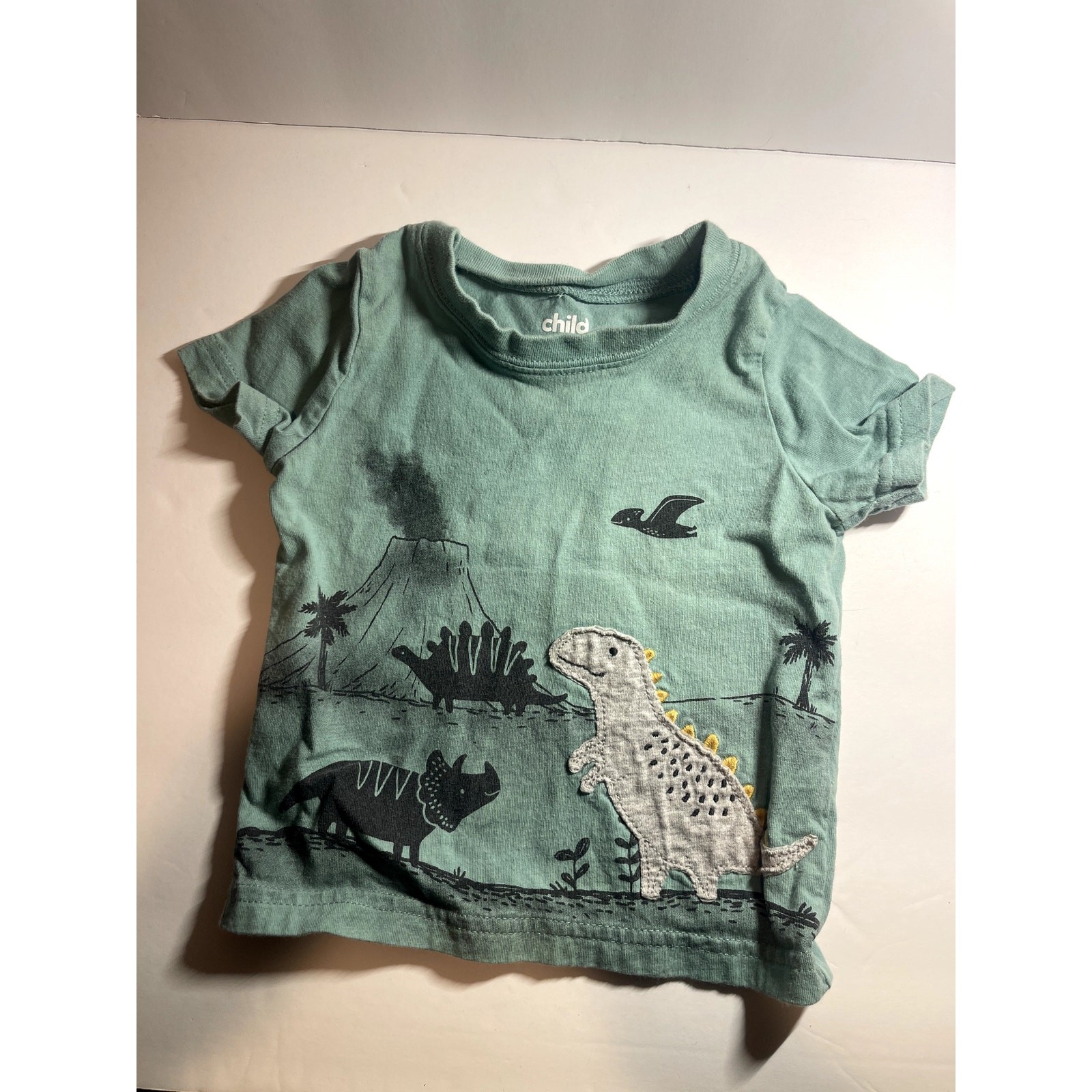 CHILD OF MINE BY CARTERS 6-9M GREEN DINOSAUR T-SHIRT