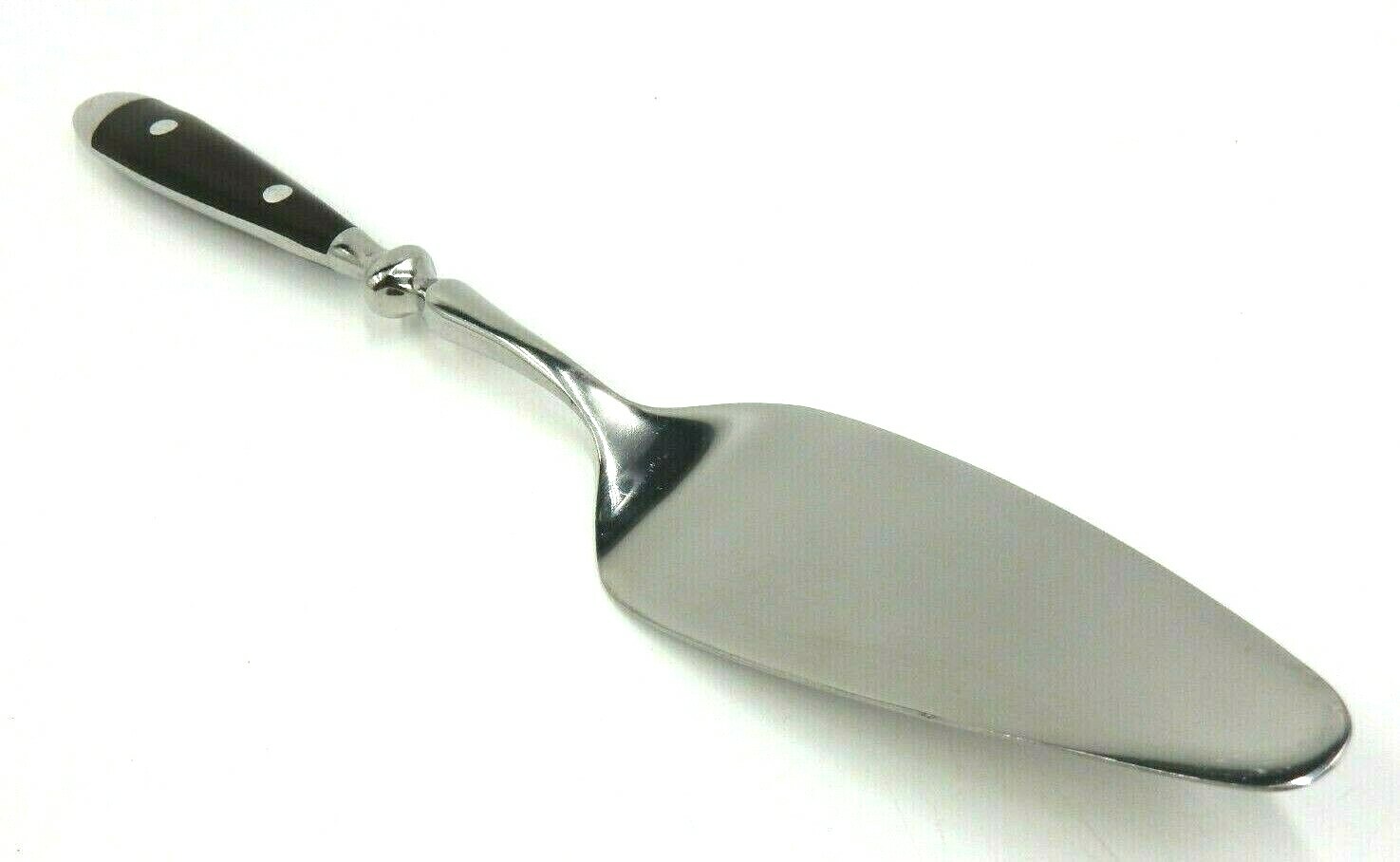 POTTERY BARN BLACK HANDLE STAINLESS STEEL HAMPTON CHEESE KNIFE