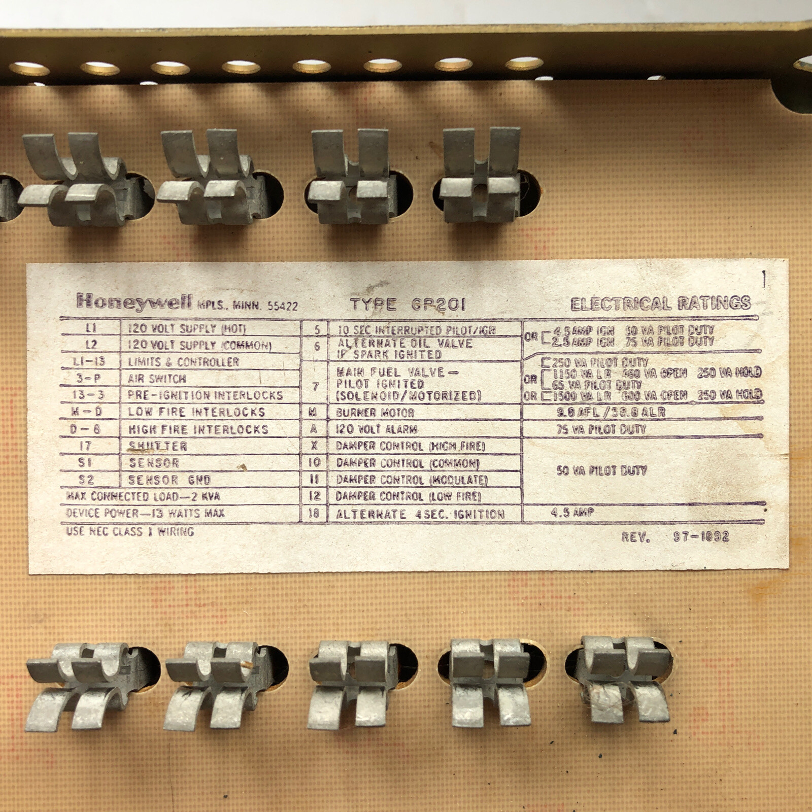 Honeywell R4140G 1189 Flame Safety Programmer USED