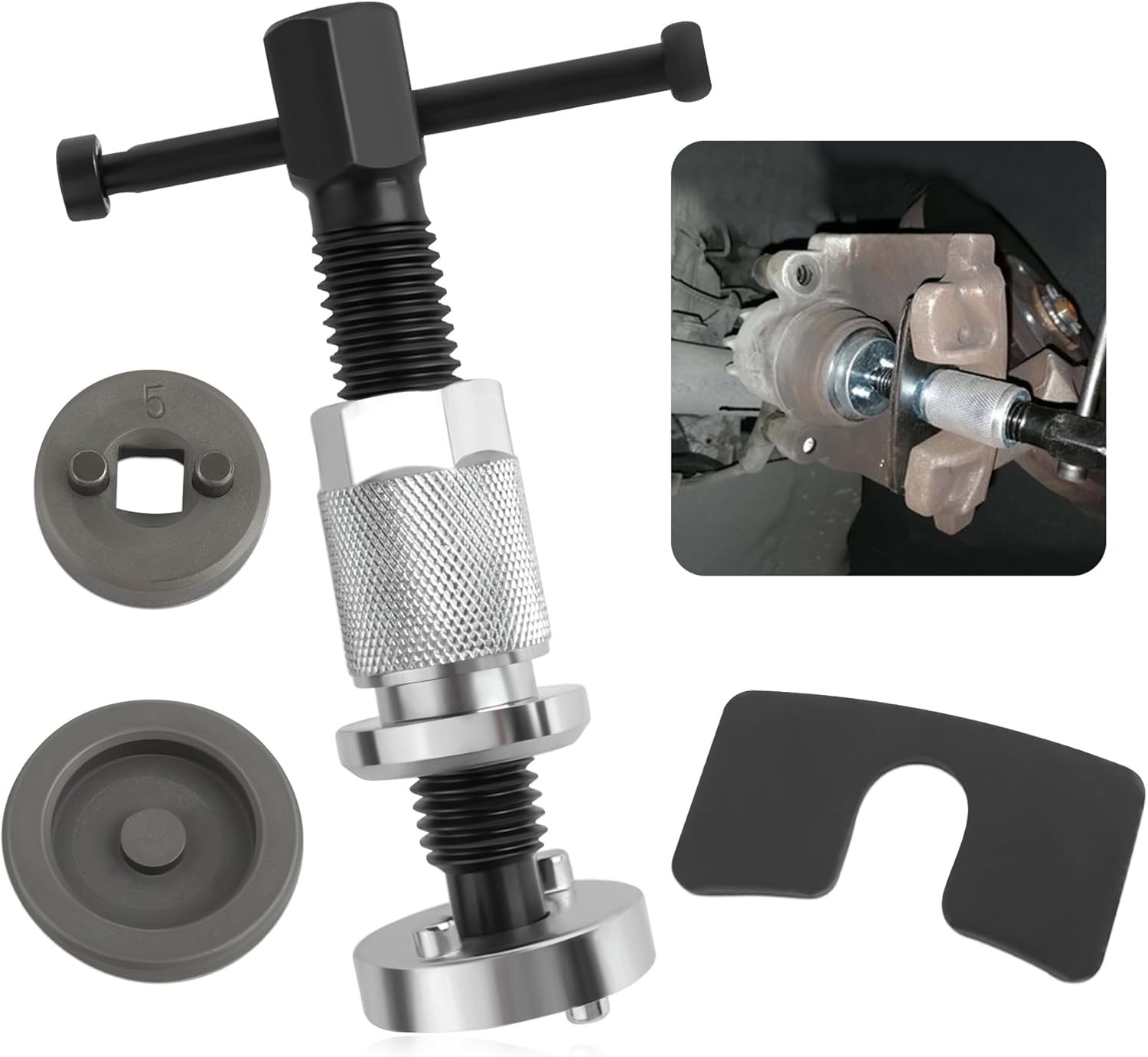 5PCS Brake Caliper Compression Tool Set,Chrome-Plated Steel Brake Caliper