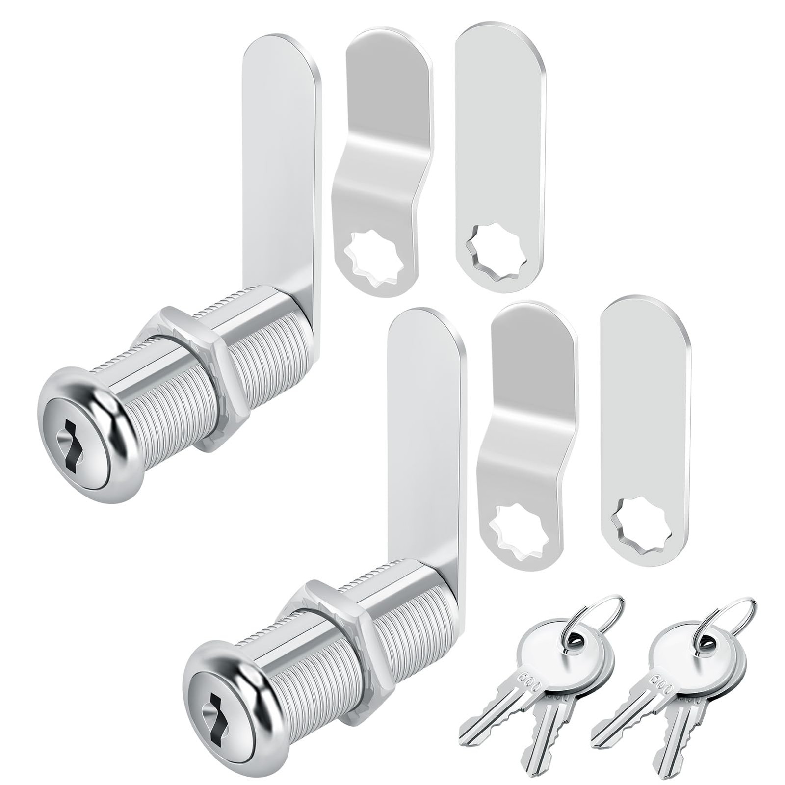 Cabinet Locks Keys Keyed Alike Long Cam Lock File Mail Box 19/16 Inch 2 Pack