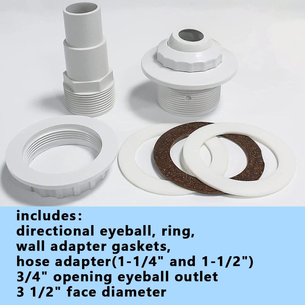 Tijicld SP1023 Above Ground Pool Complete Return Outlet Jet Fitting white