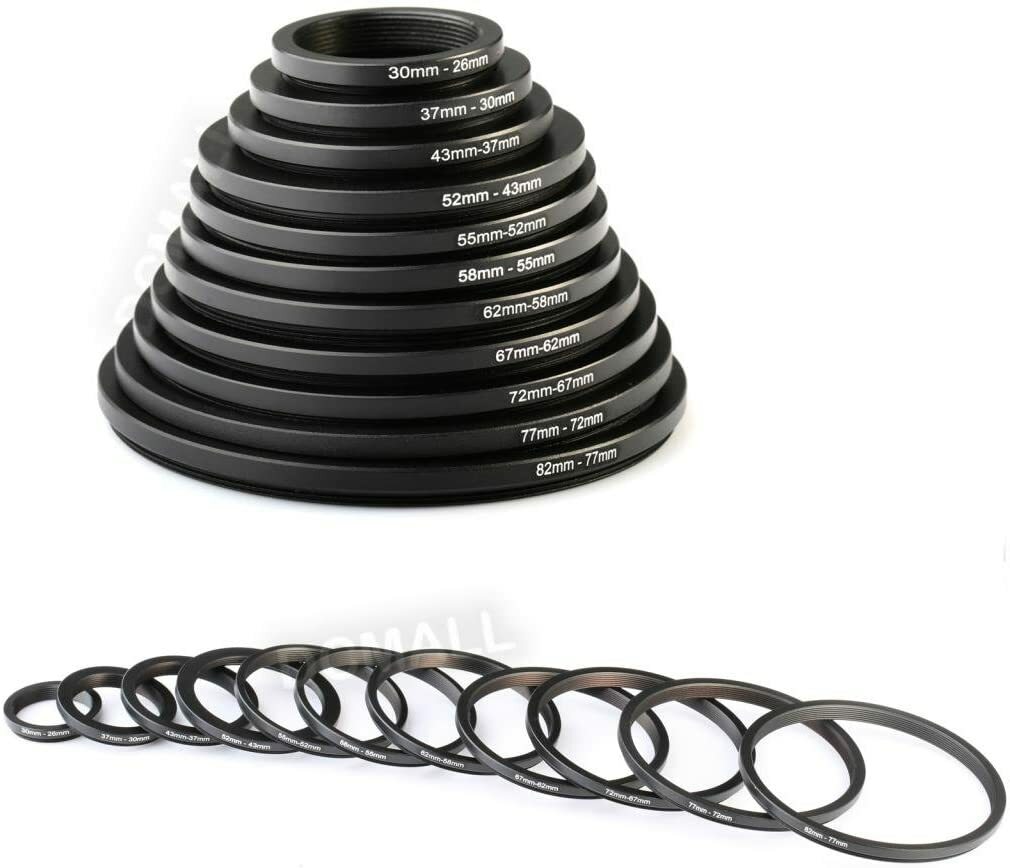 K&F Concept 11pcs/Set Lens Filter Step Down Adapter Ring Kit for DSLR Camera