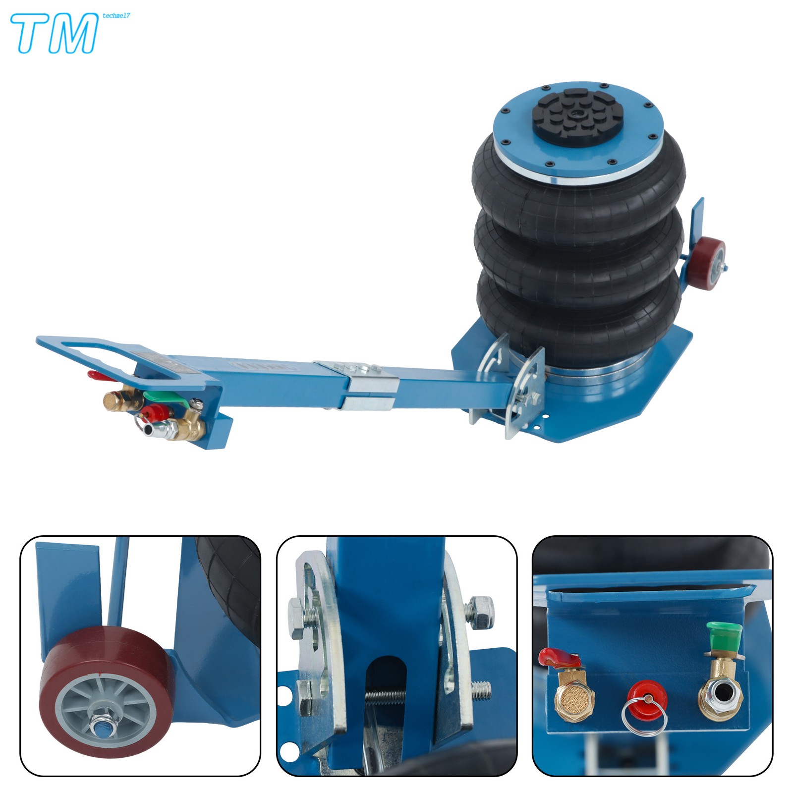 3 Ton 6600 lbs Triple Bag Air Jack Pneumatic Jack For Car SUV Repair Lifting