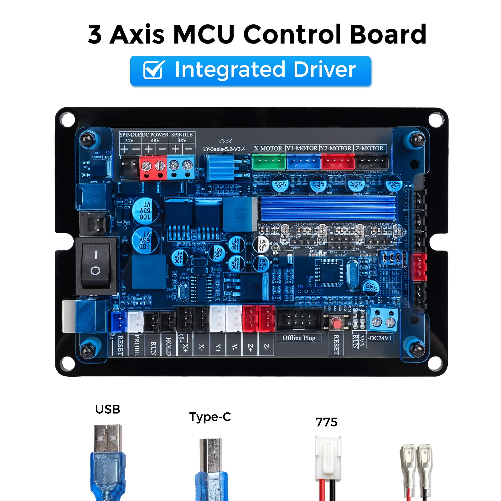 USB GRBL Controller Driver Board 3 Axis Stepper Motor Double For CNC Engraving