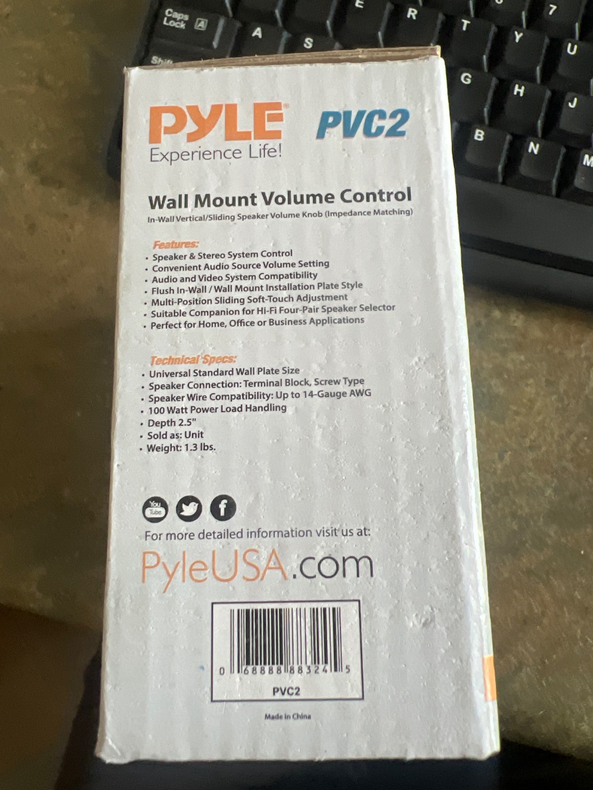 PYLE PVC2 wall mount volume control