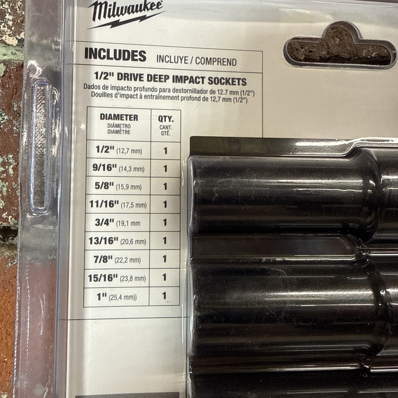 Milwaukee 49-66-7022 9PC SHOCKWAVE Impact Duty™ 1/2" Drive SAE Deep Socket Set