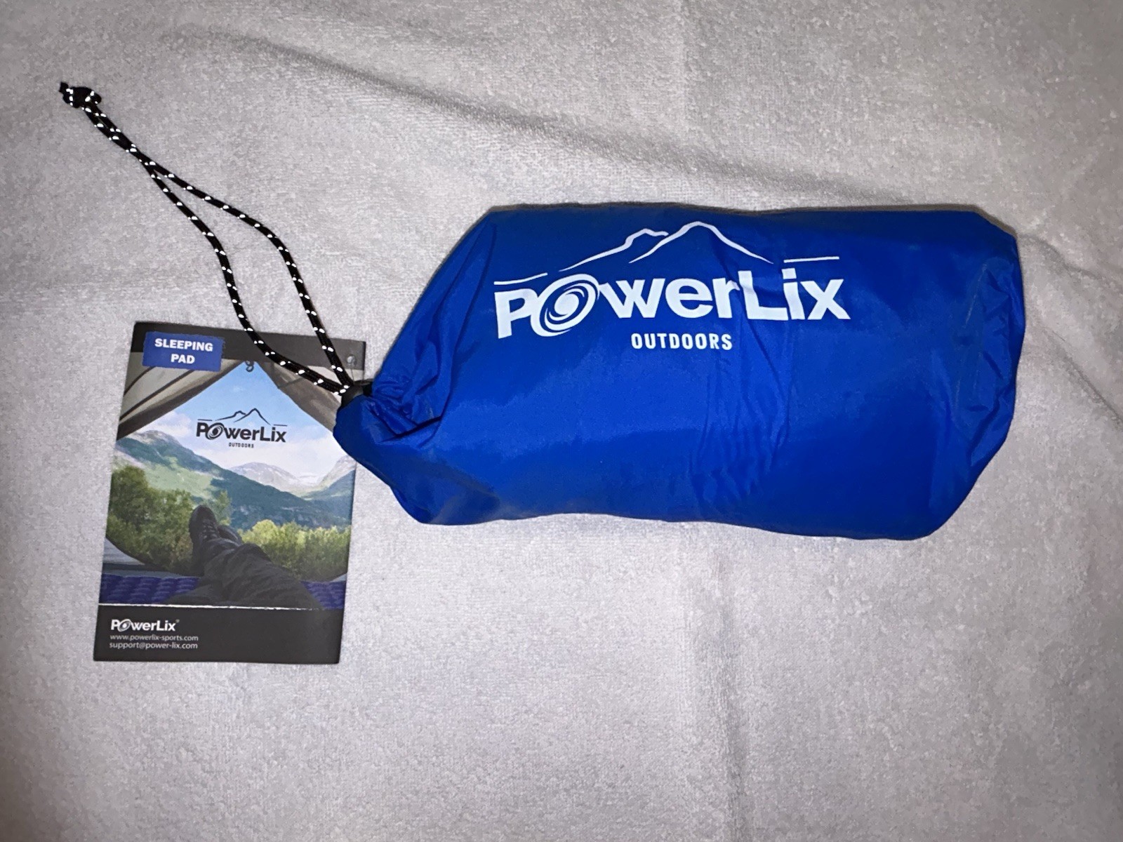 PowerLix Outdoors Sleeping Pad BLUE Inflatable Portable Camping Mat NEW With Tag