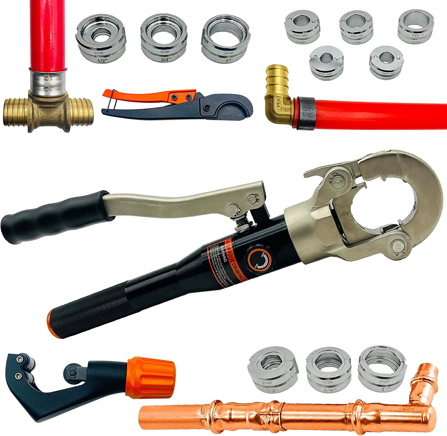 Hydraulic Copper Pipe Tube Ring Fittings Crimping Tool for F877 and F1807 Pex