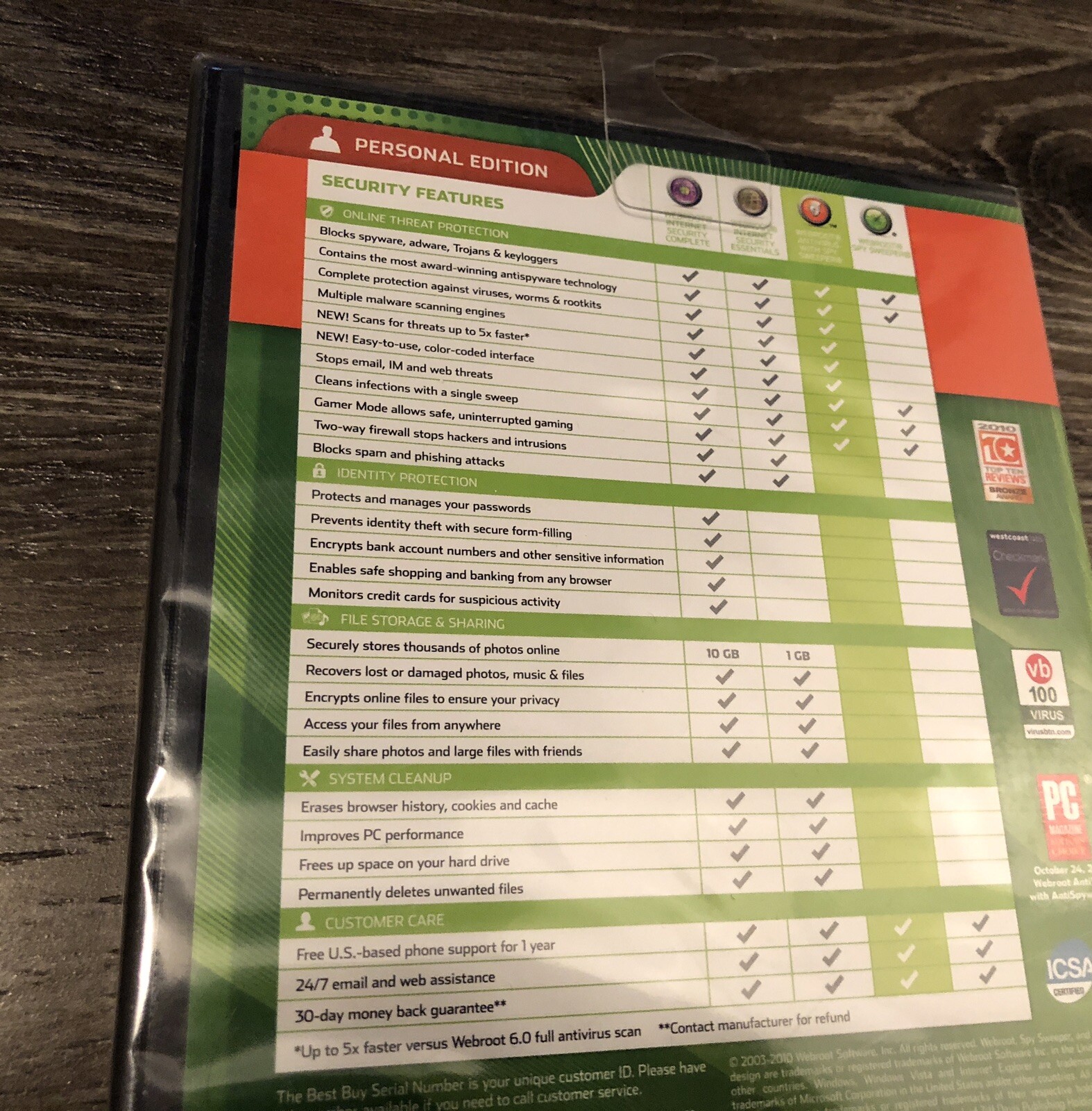 WEBROOT PERSONAL EDITION SECURITY-ANTIVIRUS-WITH SPY SWEEPER