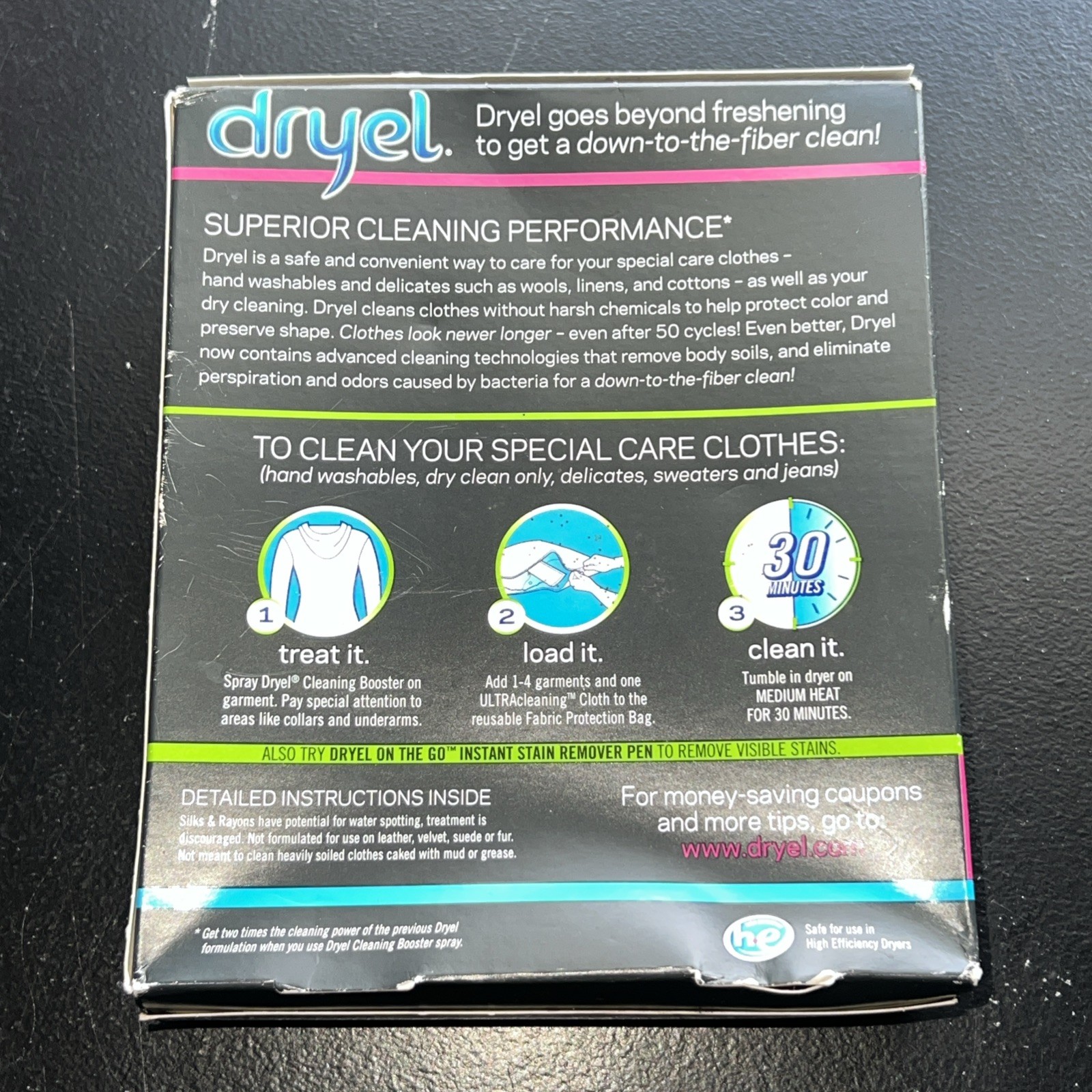 Dryel 30 min In-Dryer Cleaner Booster 2 Loads Kit Breezy Clean Scent New