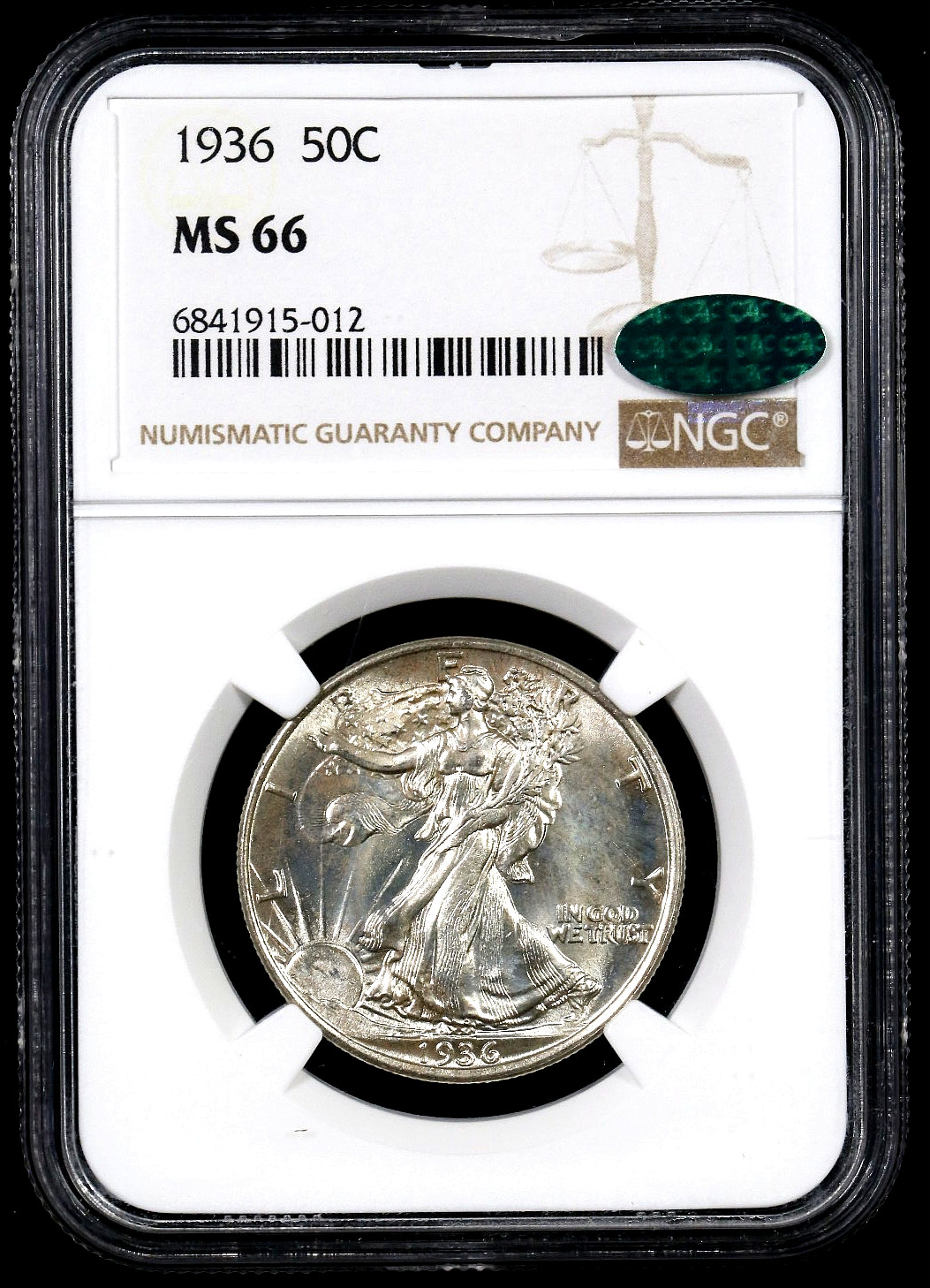 1936 Walking Liberty Half Dollar – NGC MS66 CAC – #406