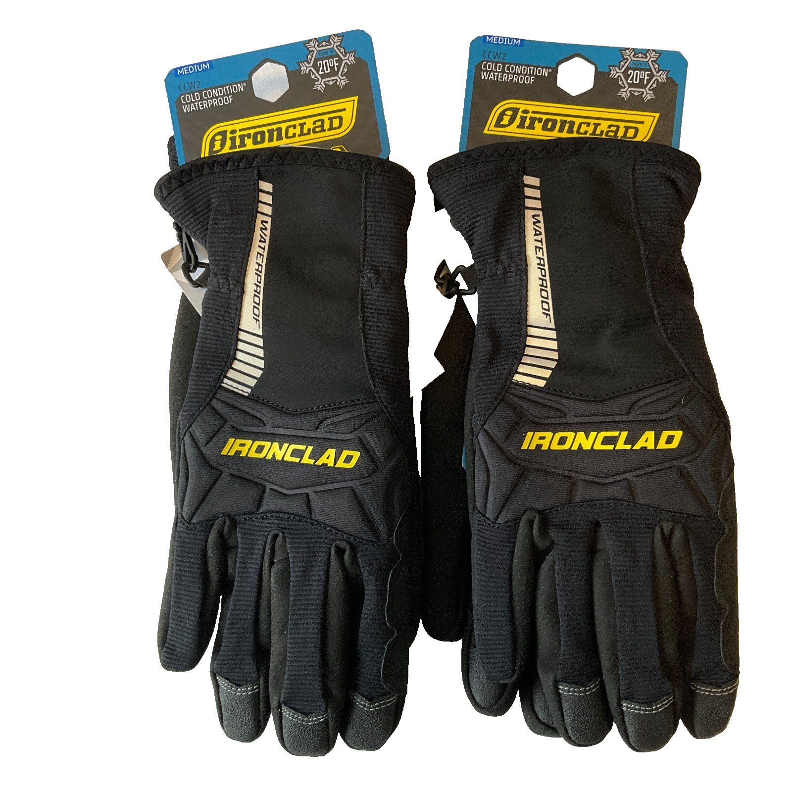 Ironclad Gloves Mens Size M Black Cold Condition Waterproof 2 Pair