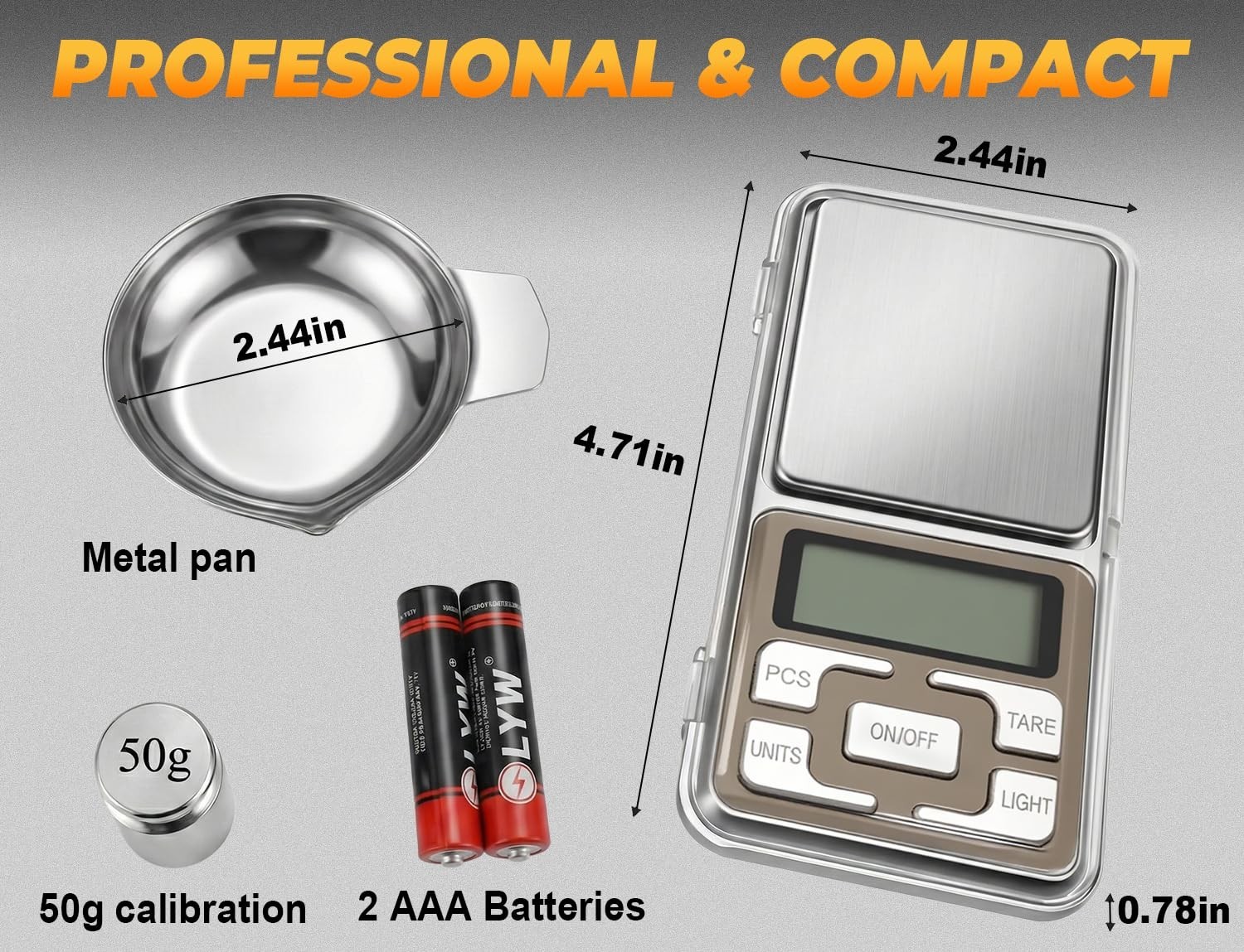 Digital Reloading Scale 1500g x 0.1gn - Precision Powder Scale with Metal Pan &