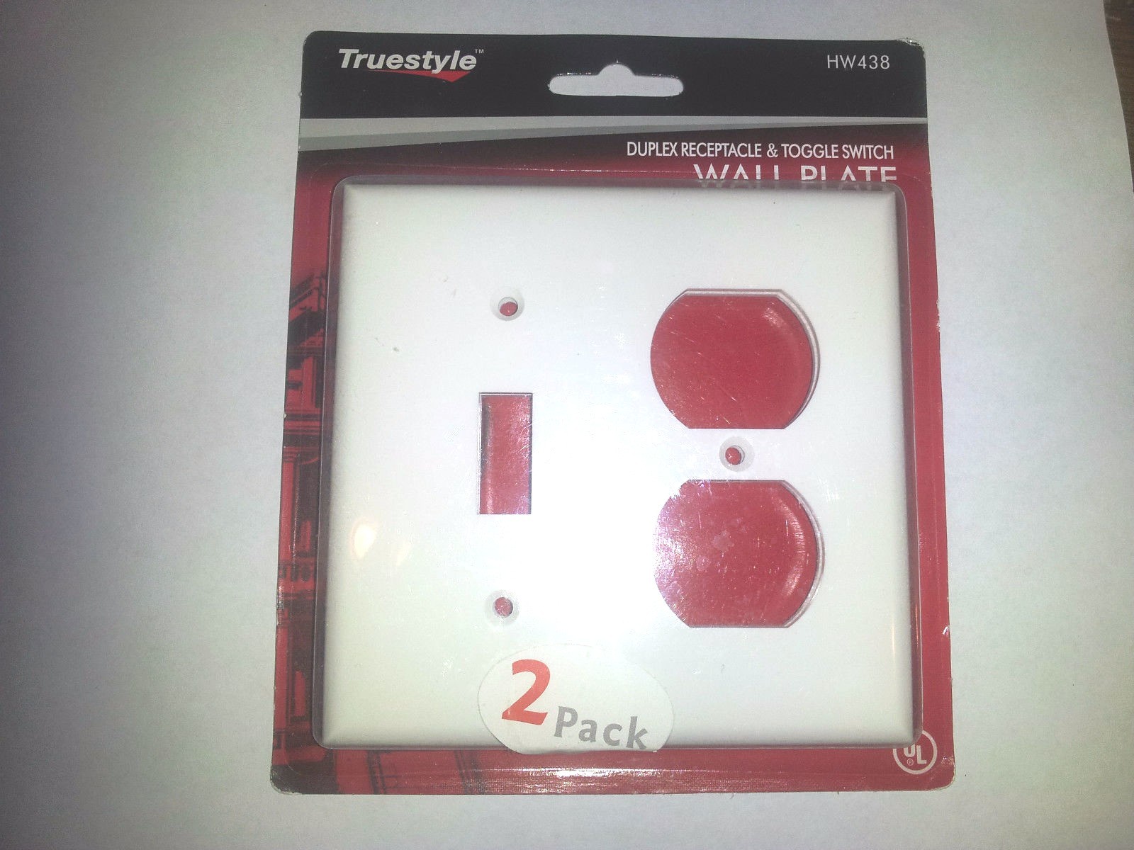 Truestyle HW438 Duplex Receptacle & Toggle Switch Wall Plate--2 Pack-Brand New