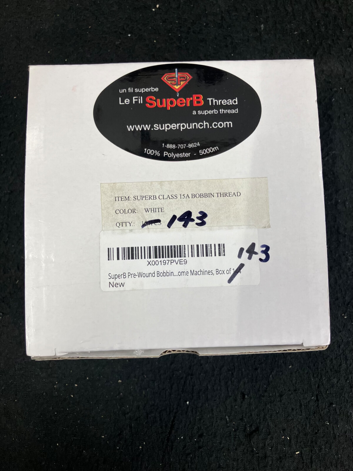 SUPERB PRE-WOUND WHITE BOBBIN THREAD CLASS 15A 143PCS