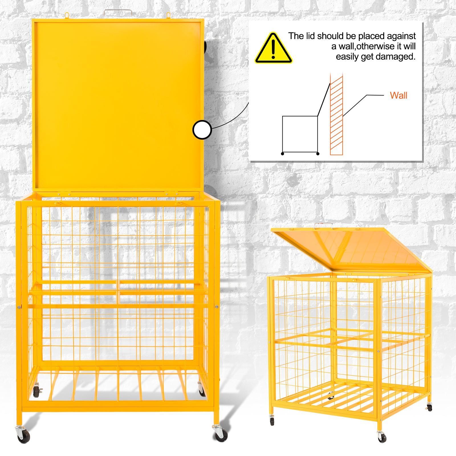 Horizontal Cylinder Storage Cabinet 4x33lb Capacity Propane Storage Cage