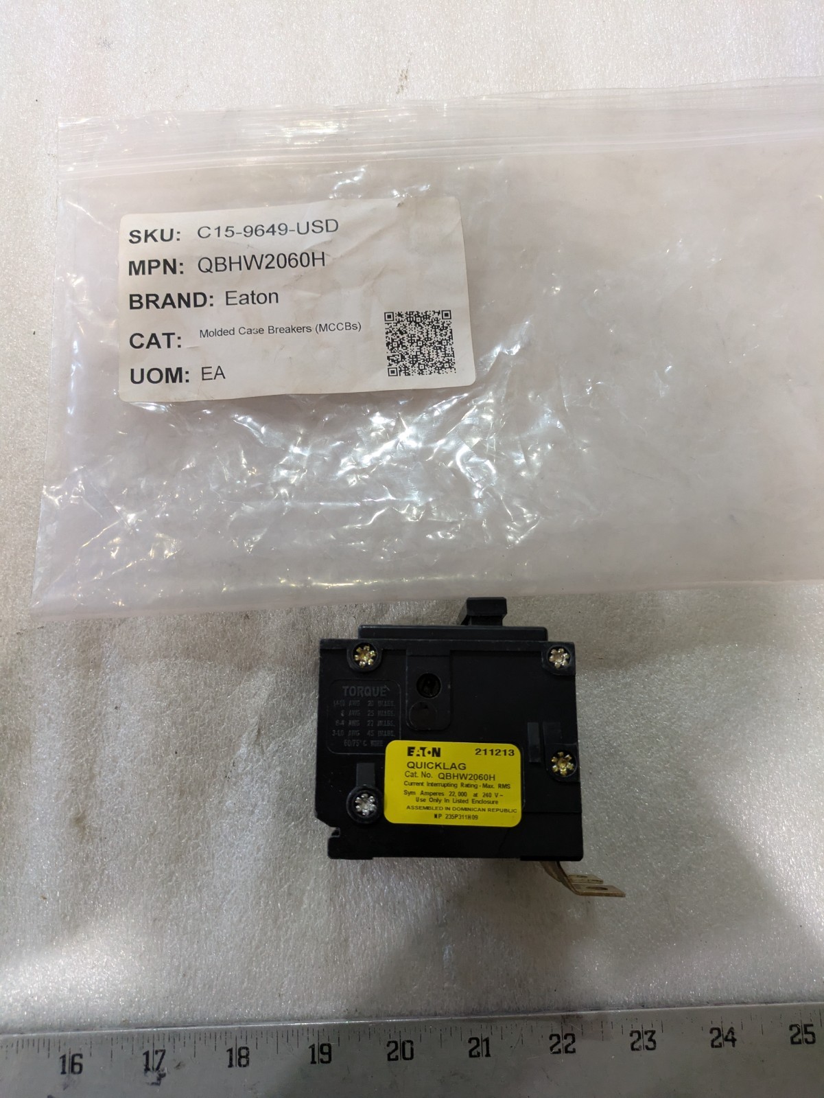 EATON QBHW2060H MOLDED CASE BREAKER 240V  2 POLE UNIT