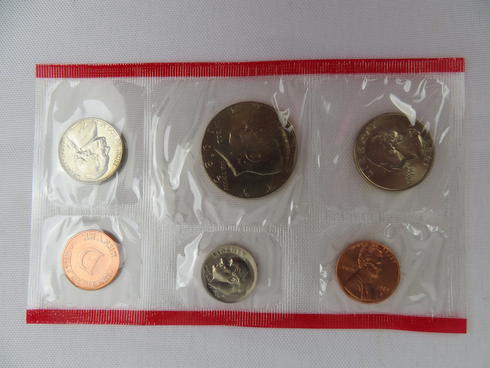 1985 Uncirculated D 6 Coins in Sets