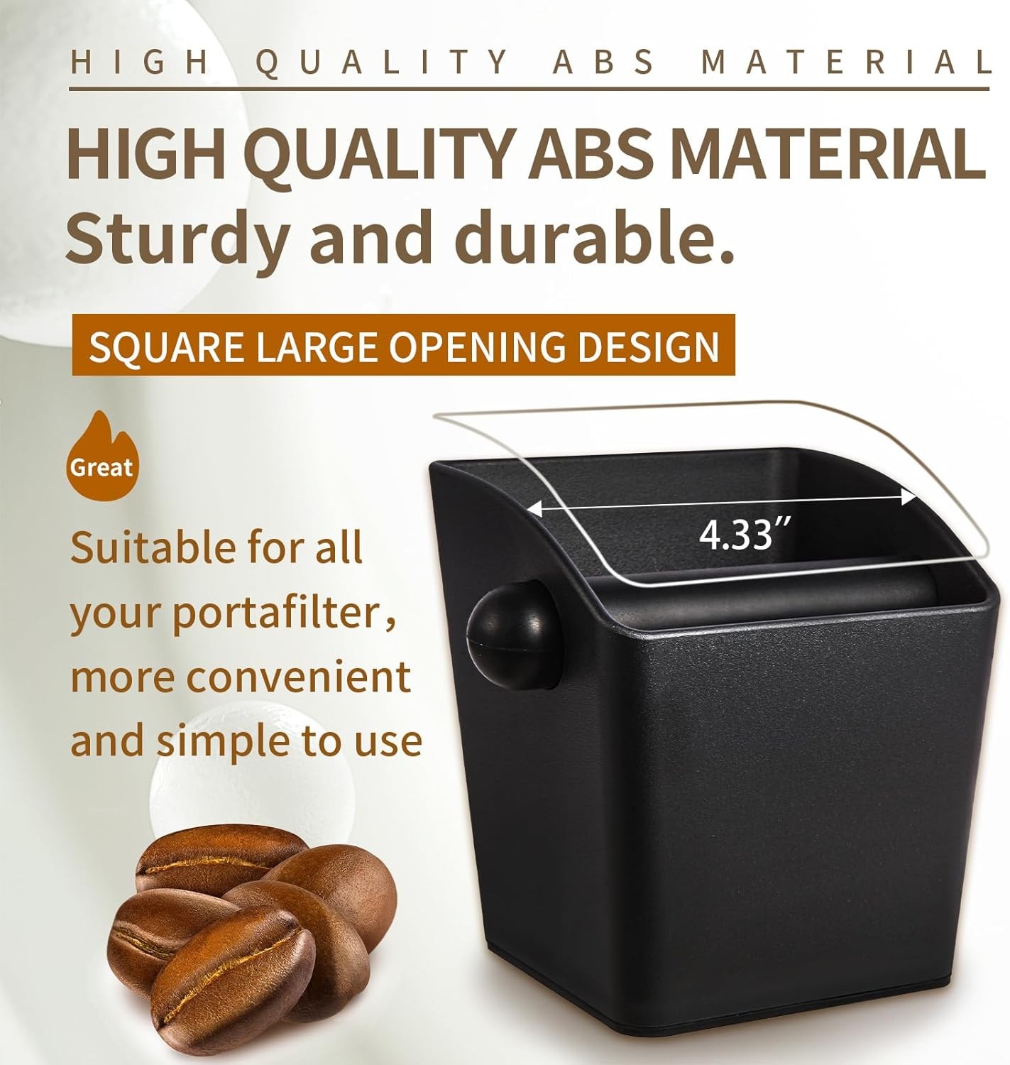 Knock Box Square High Sidewall Design Espresso