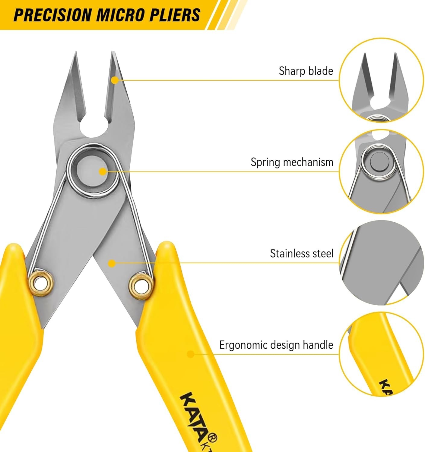 5.5 Inch Stainless Steel Wire Cutter Micro Flush Cutters, Precision Side Cutter