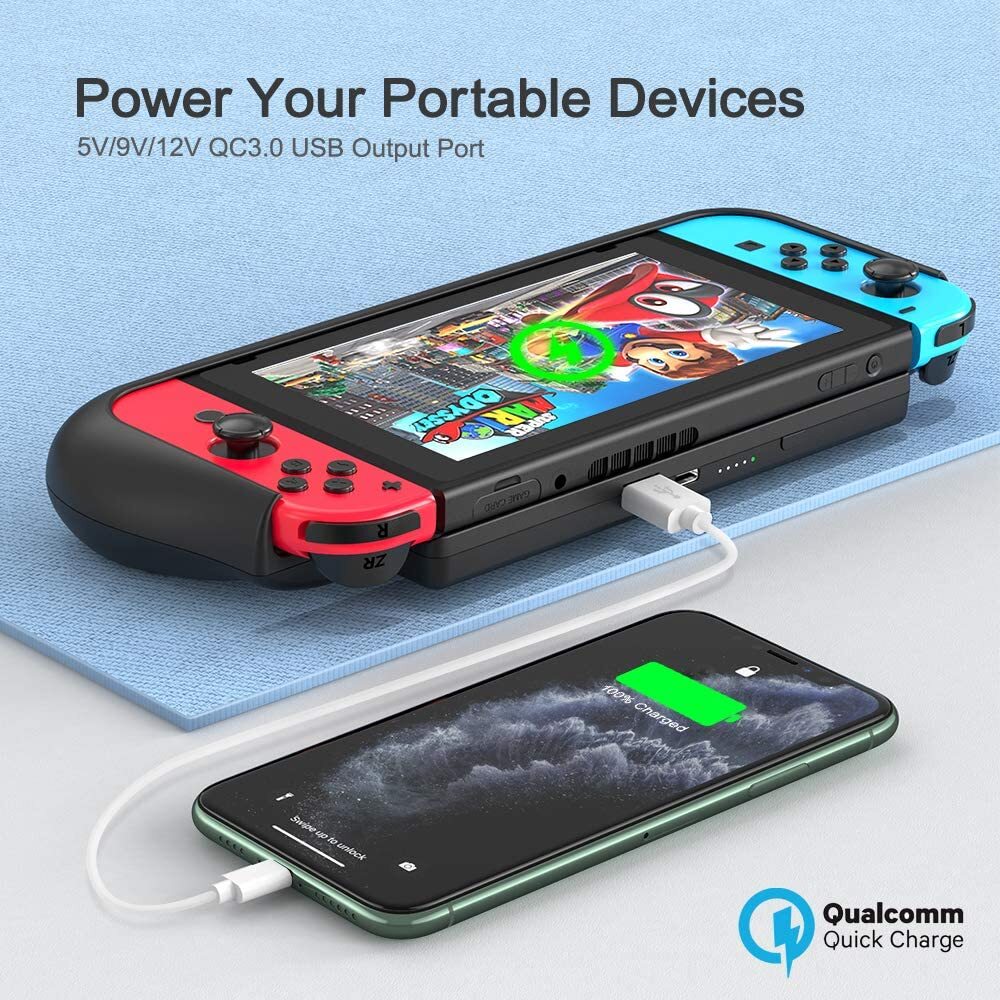 10000mAh External Battery Station for Nintendo Switch/Switch OLED Charger Case