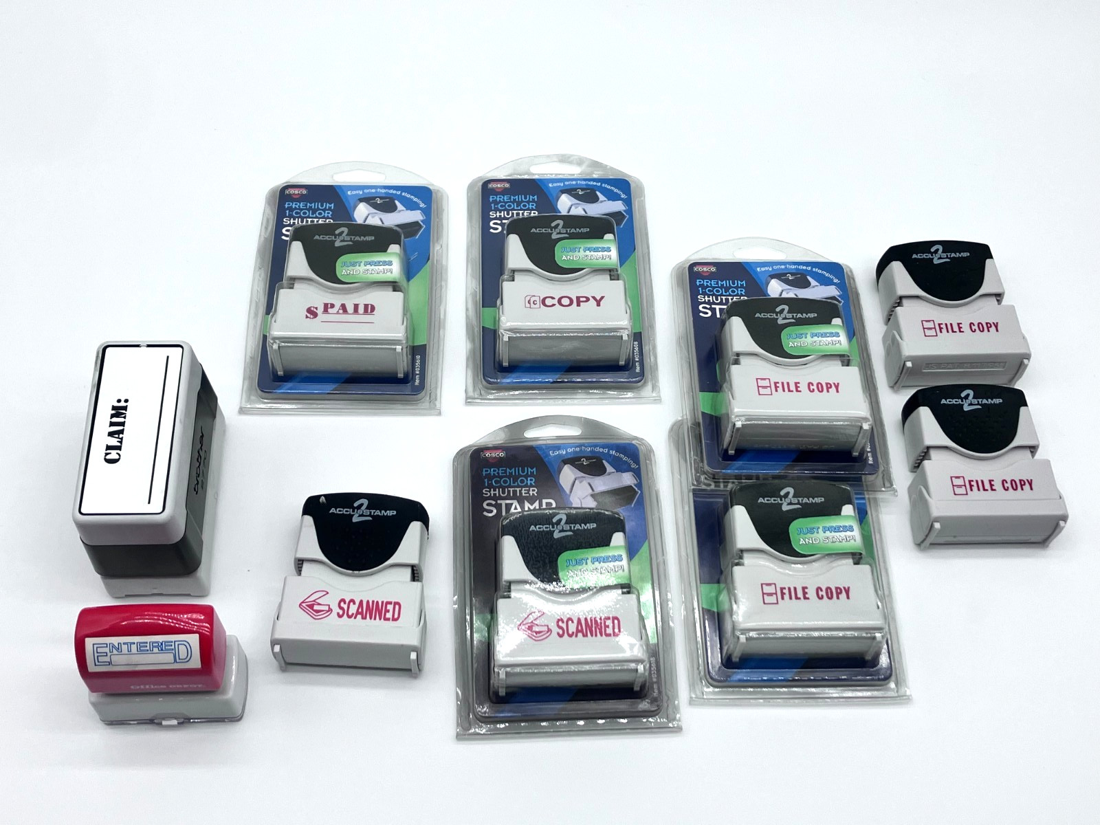 10 Stamps: Accu-Stamp2® Shutter One-Color Stamp, Copy Paid +++ 5 New 5 Preowned