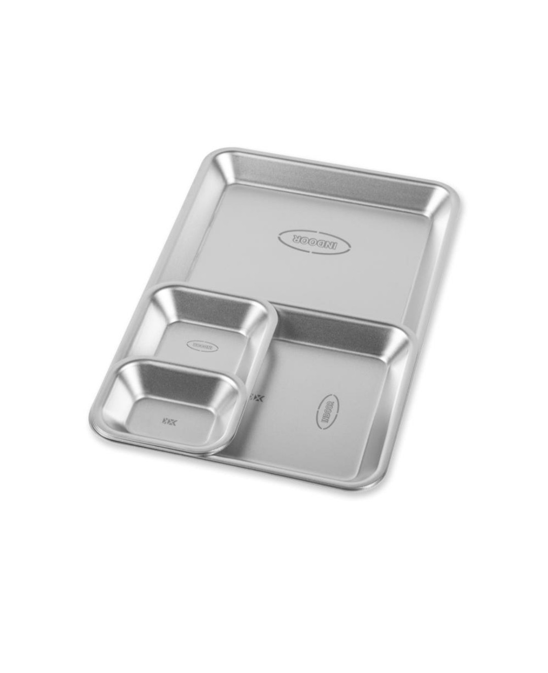 KINOX Stainless Steel Rectangular Plate Set (4pcs) – Stackable – Made in Korea