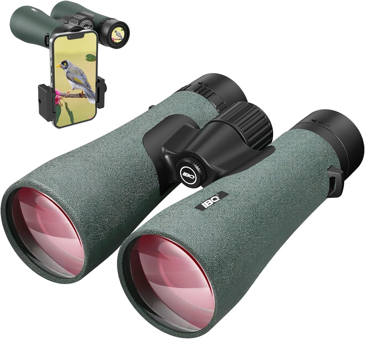 High-Powered 12X50 UHD Binoculars with Phone Adapter - Waterproof & Lightweight