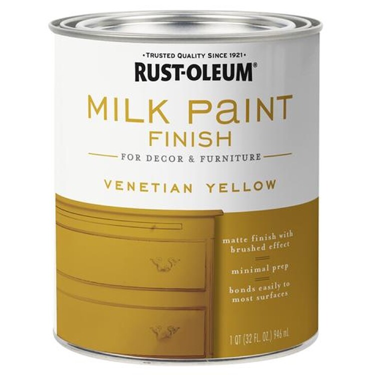 Rust-Oleum 334195 Milk Paint Finish VENETIAN YELLOW qt